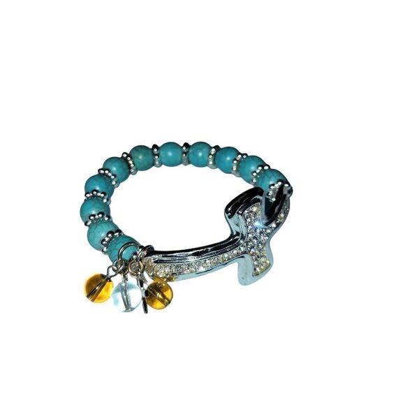 no brand Jewelry - Stretchy cross bracelet with Beads